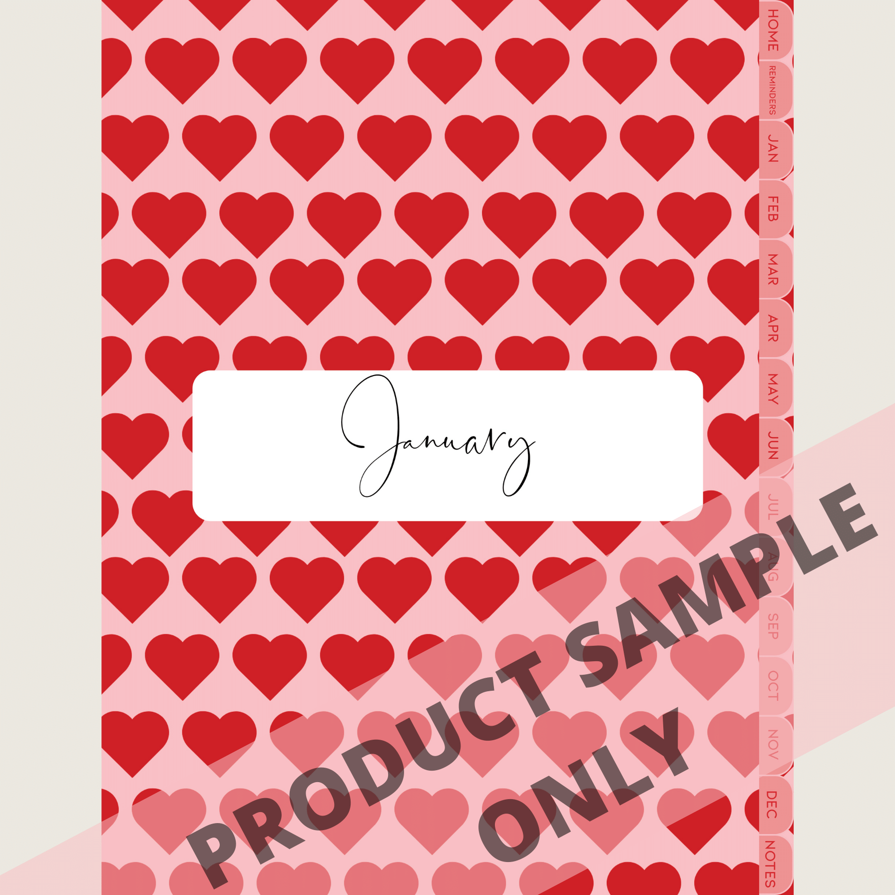 DIGITAL ANY YEAR DIARY (Valentine's Print 1)