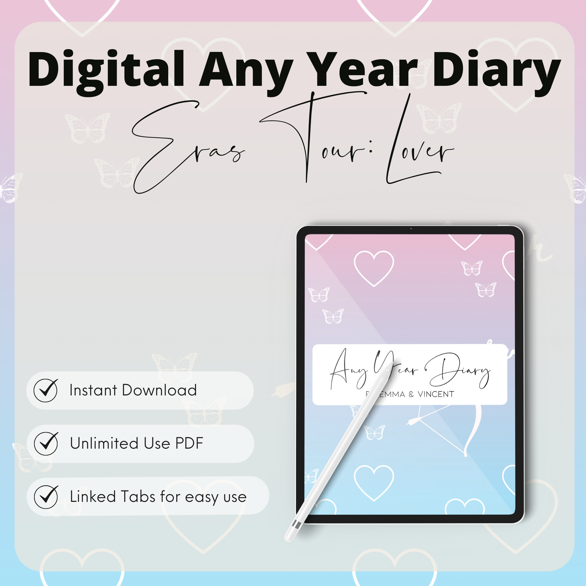 DIGITAL ANY YEAR DIARY (Lover Print - The Eras Tour)