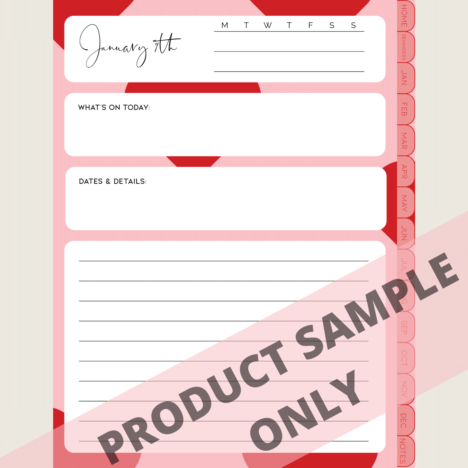 DIGITAL ANY YEAR DIARY (Valentine's Print 3)