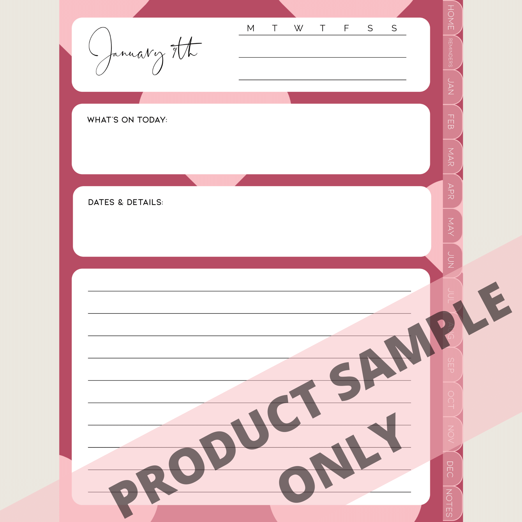 DIGITAL ANY YEAR DIARY (Valentine's Print 4)