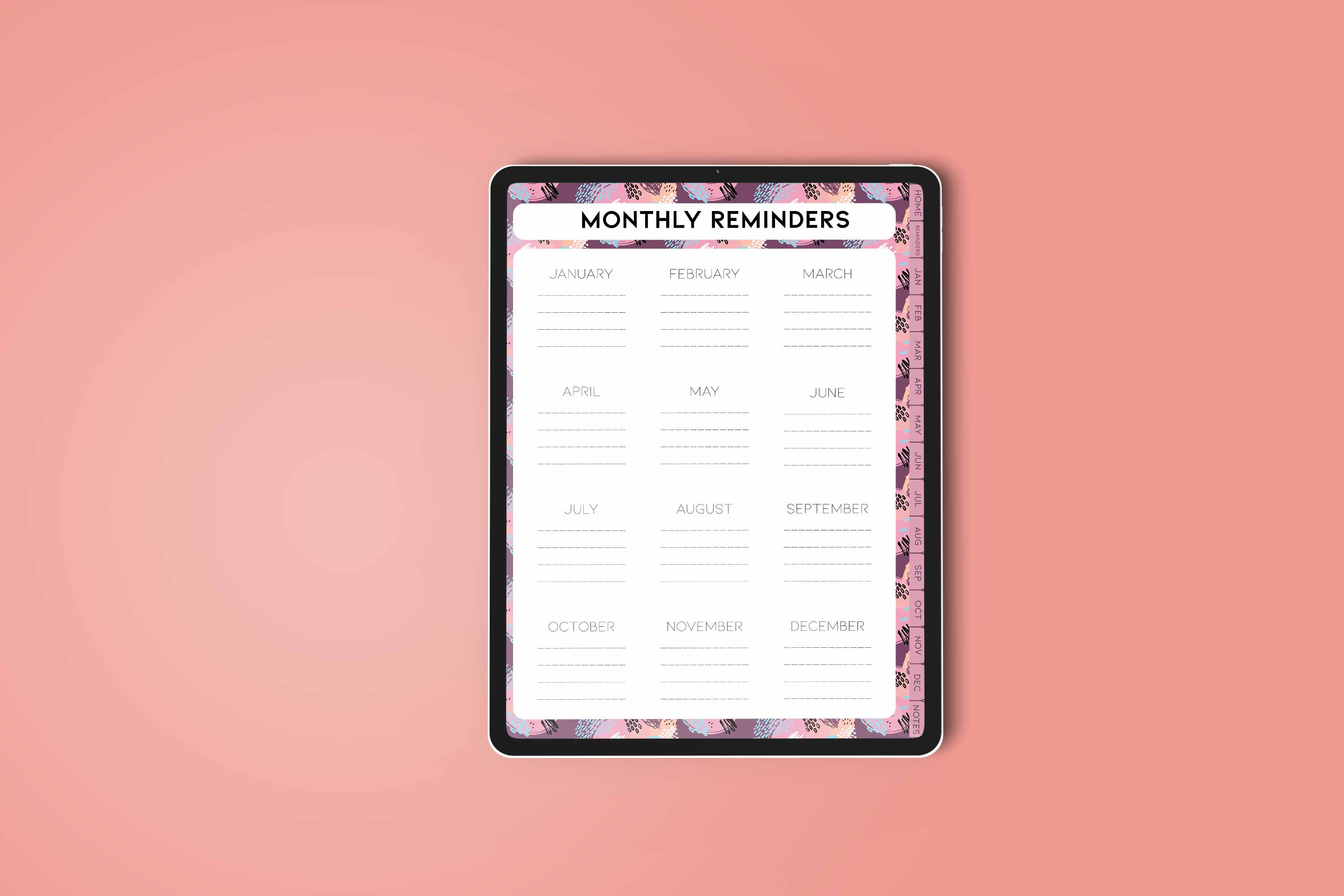 DIGITAL ANY YEAR DIARY (Gentle Mottle Print 2)