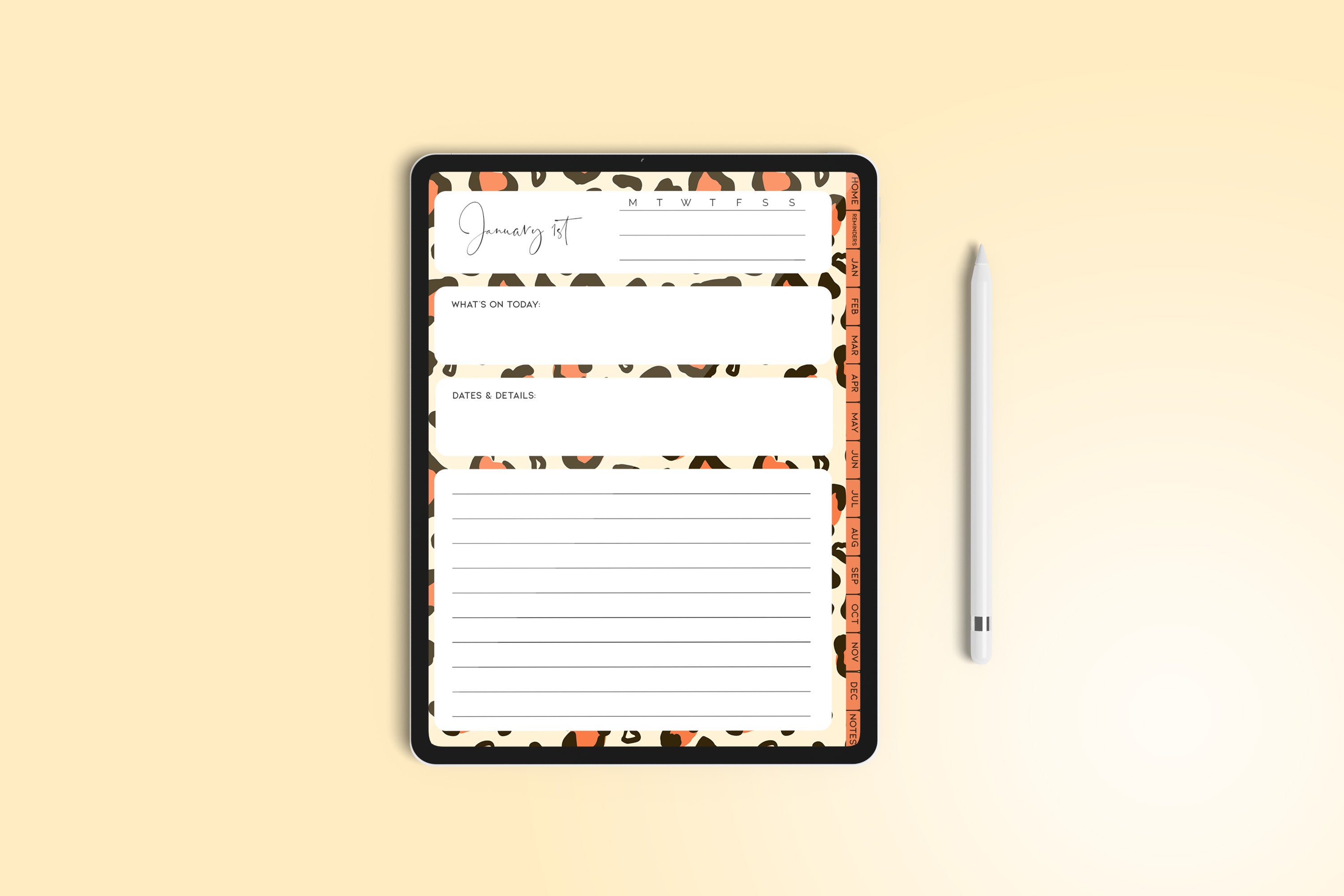 DIGITAL ANY YEAR DIARY (Jungle Designs Print 3)