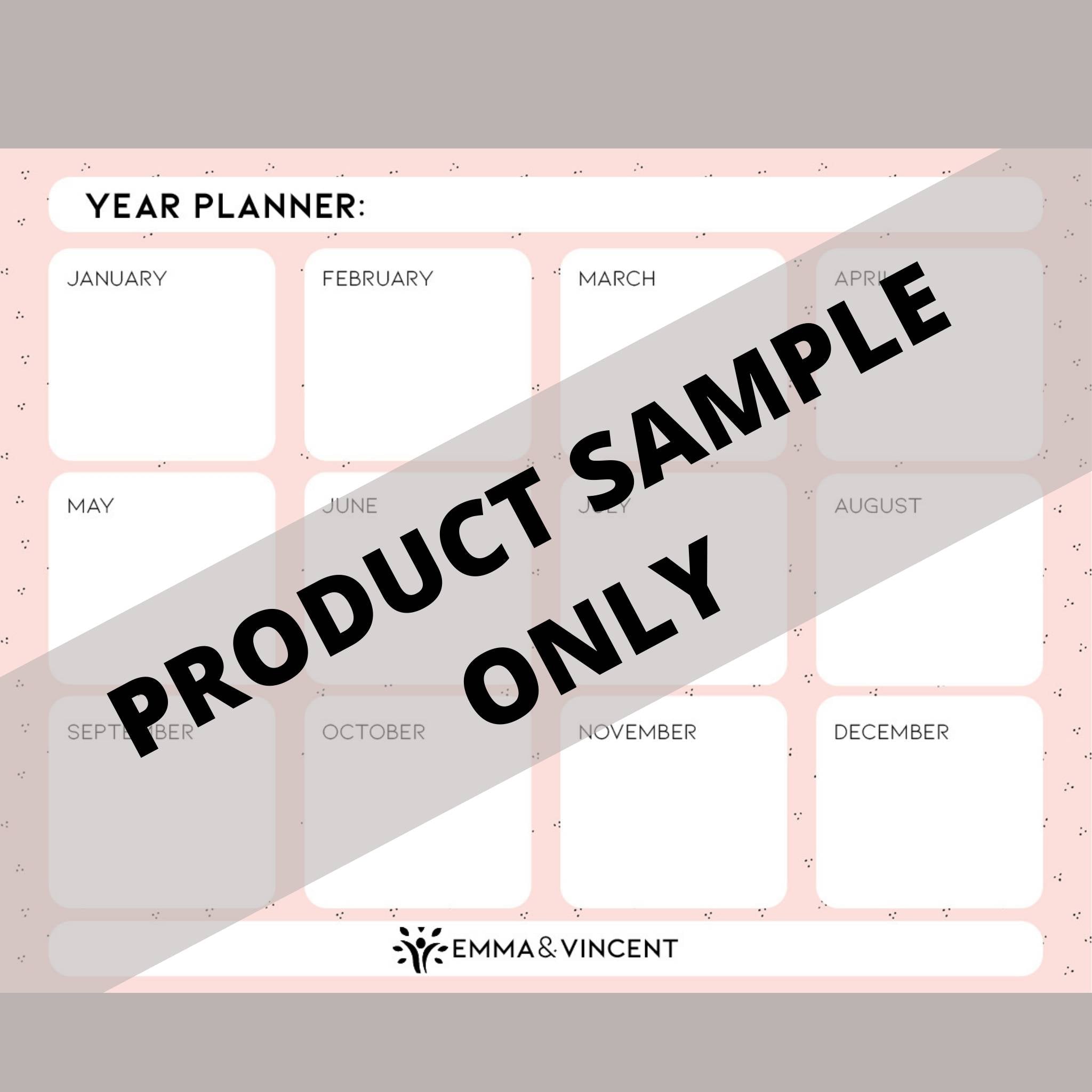 Digital Yearly Planner - Pretty in Pink - 4 Designs Included!