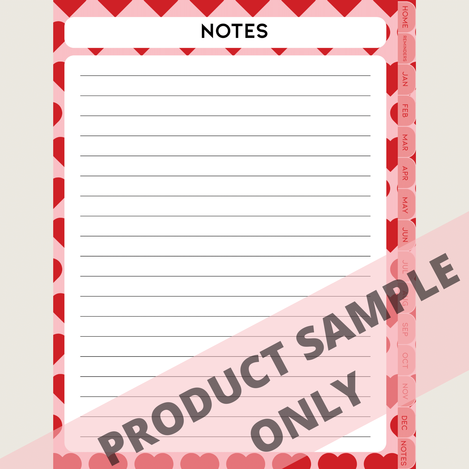 DIGITAL ANY YEAR DIARY (Valentine's Print 1)