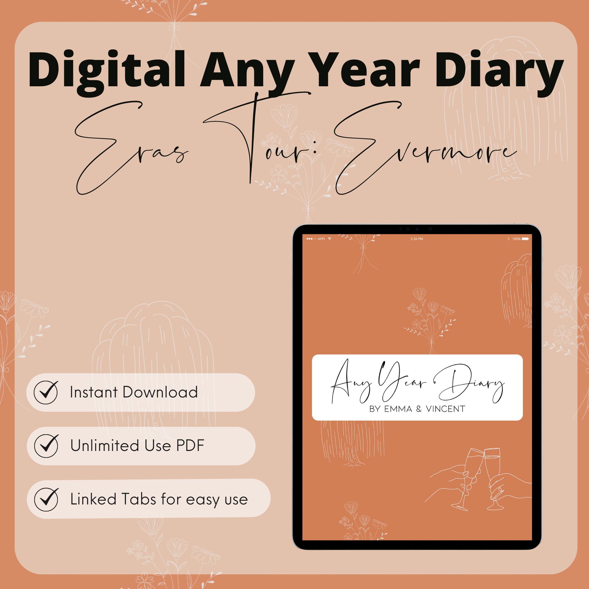 DIGITAL ANY YEAR DIARY (Evermore Print - The Eras Tour)