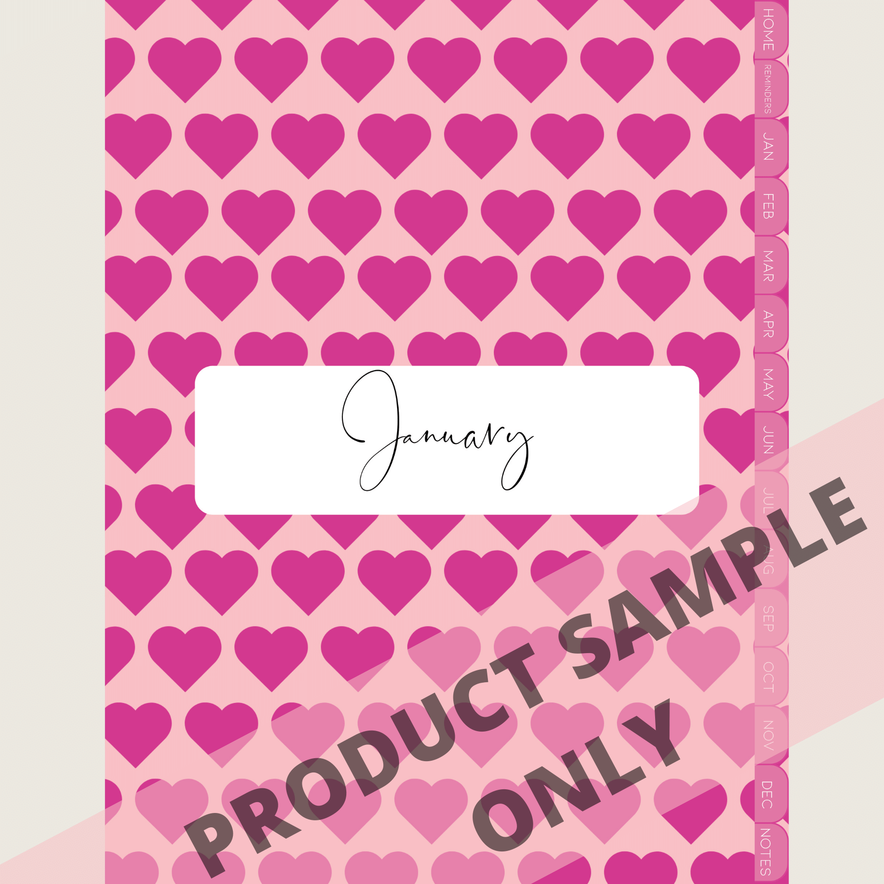 DIGITAL ANY YEAR DIARY (Valentine's Print 2)