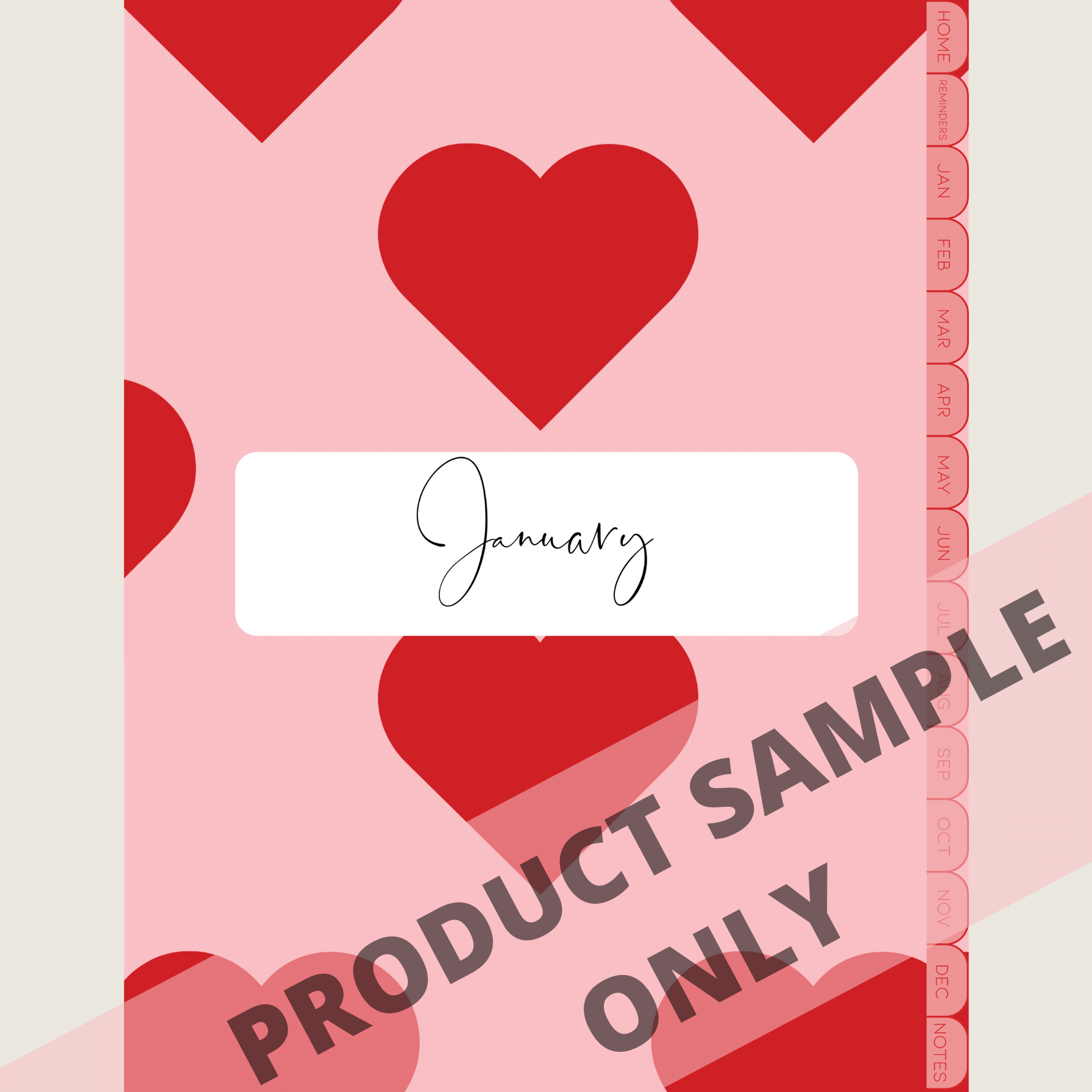 DIGITAL ANY YEAR DIARY (Valentine's Print 3)