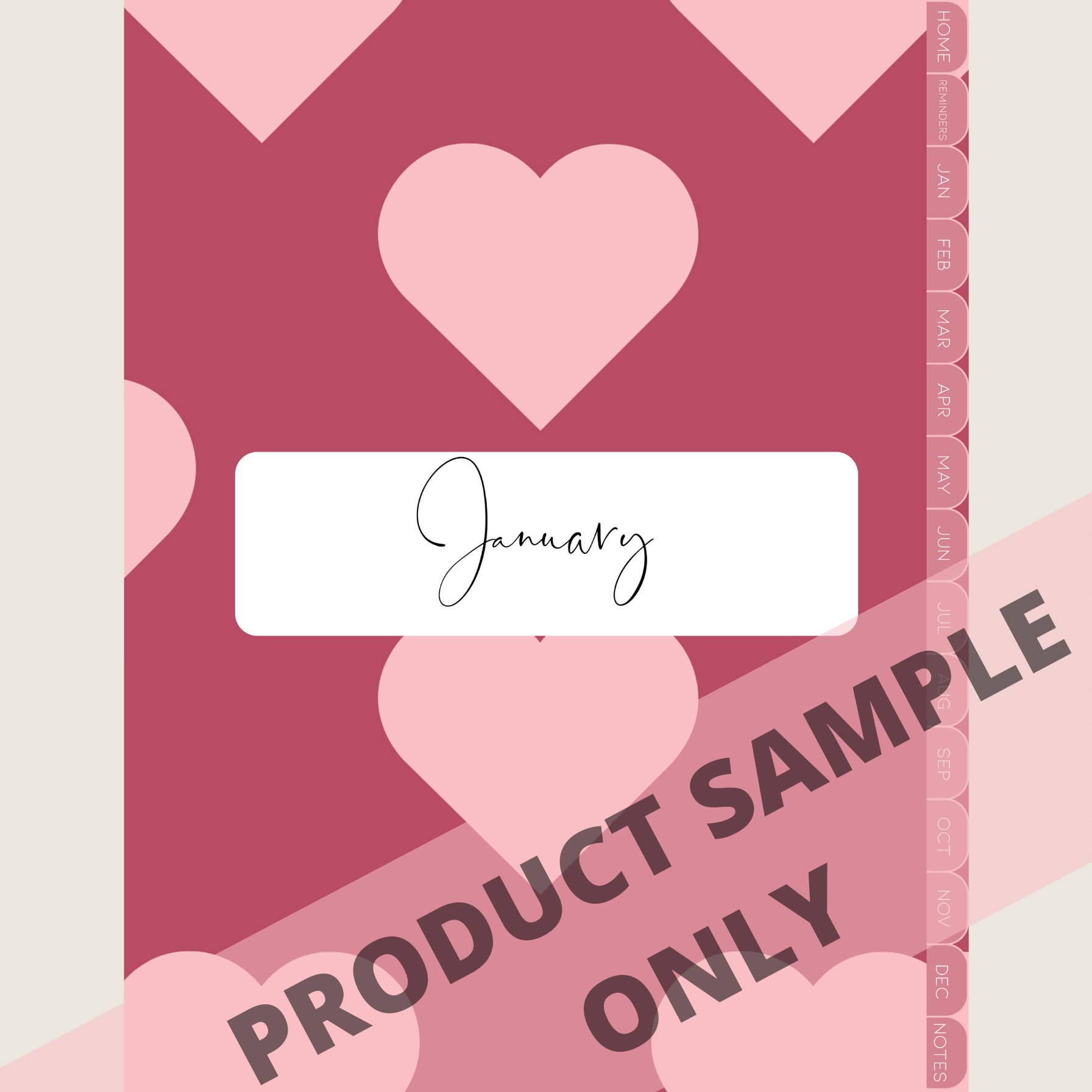 DIGITAL ANY YEAR DIARY (Valentine's Print 4)
