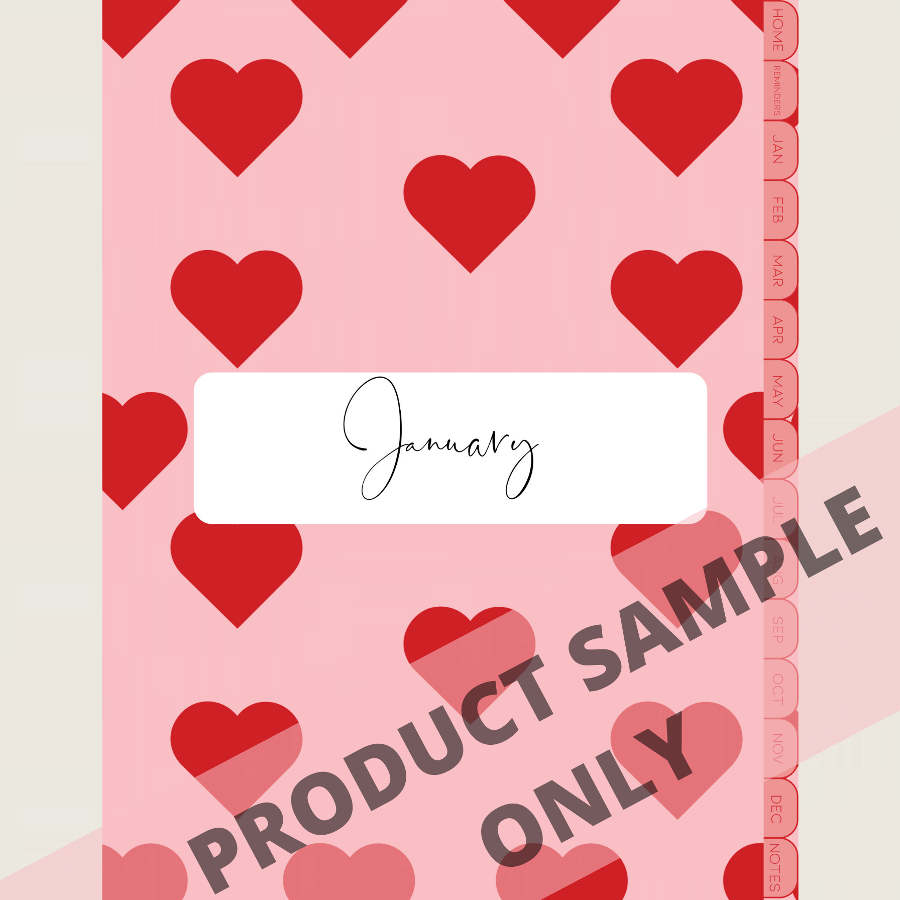 DIGITAL ANY YEAR DIARY (Valentine's Print 5)