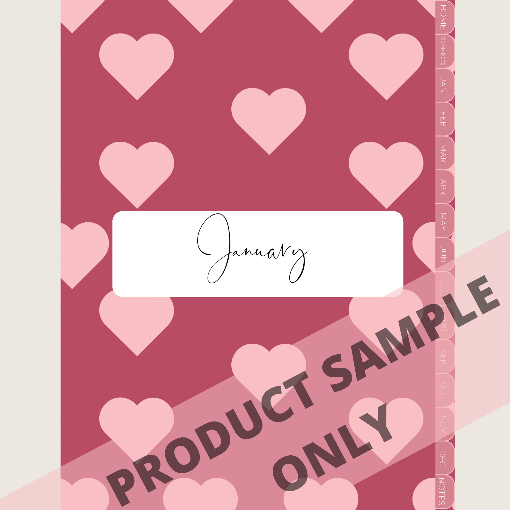 DIGITAL ANY YEAR DIARY (Valentine's Print 6)