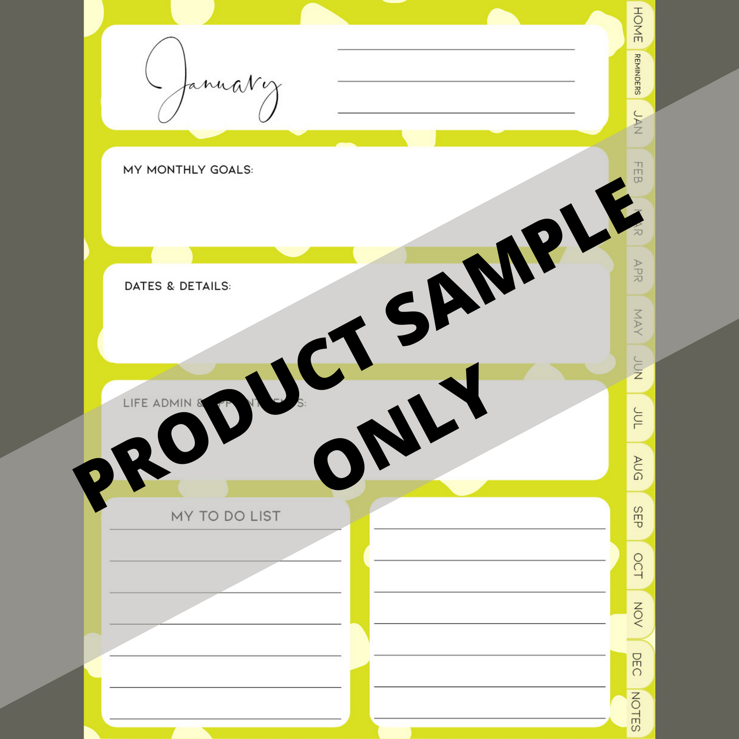 DIGITAL ANY YEAR DIARY (Jungle Designs Print 1)