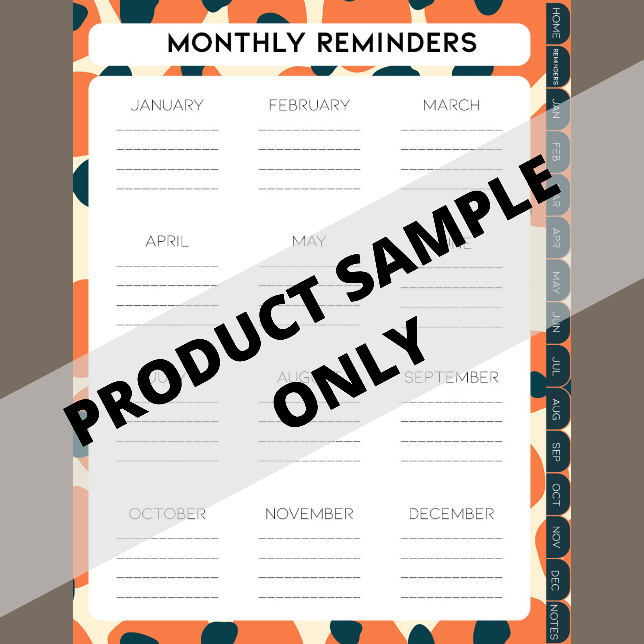 DIGITAL ANY YEAR DIARY (Jungle Designs Print 2)