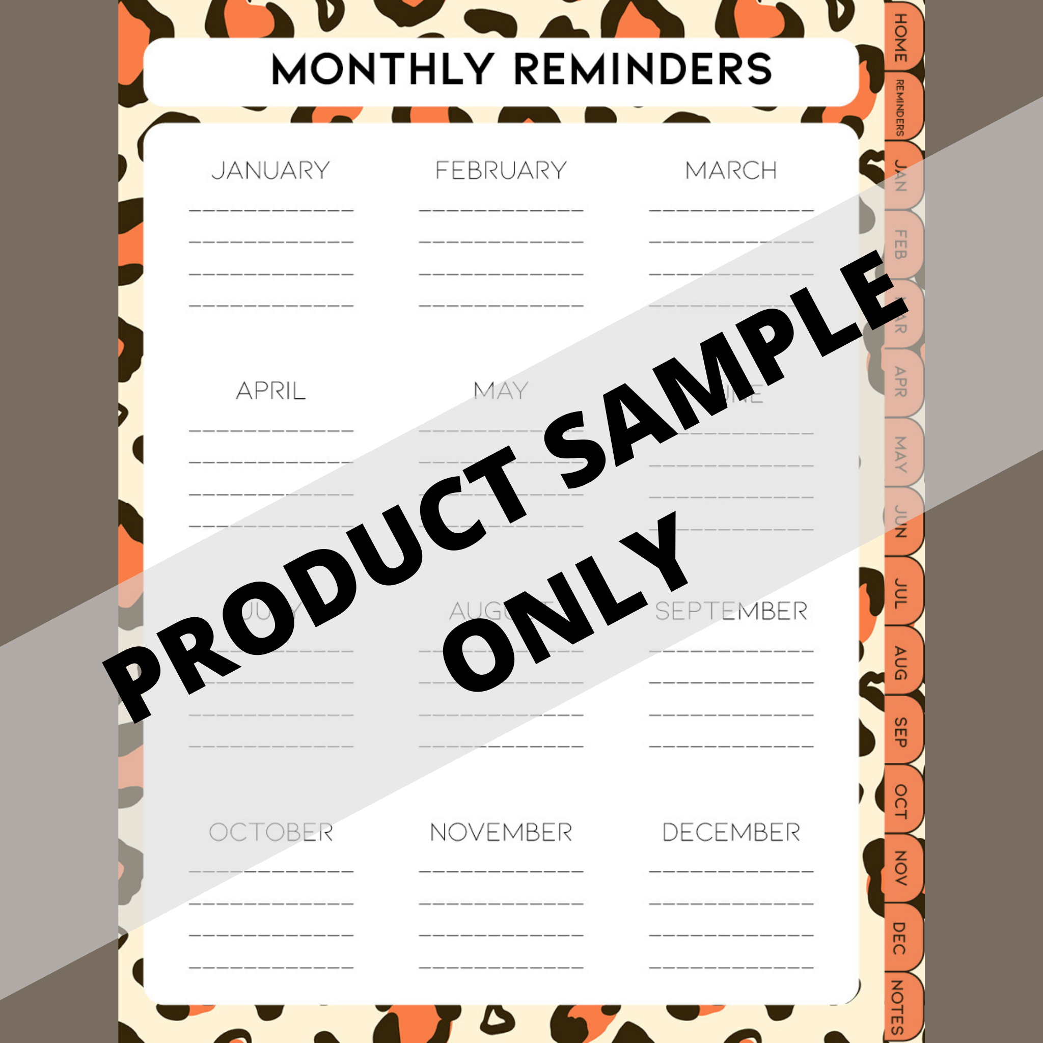DIGITAL ANY YEAR DIARY (Jungle Designs Print 3)