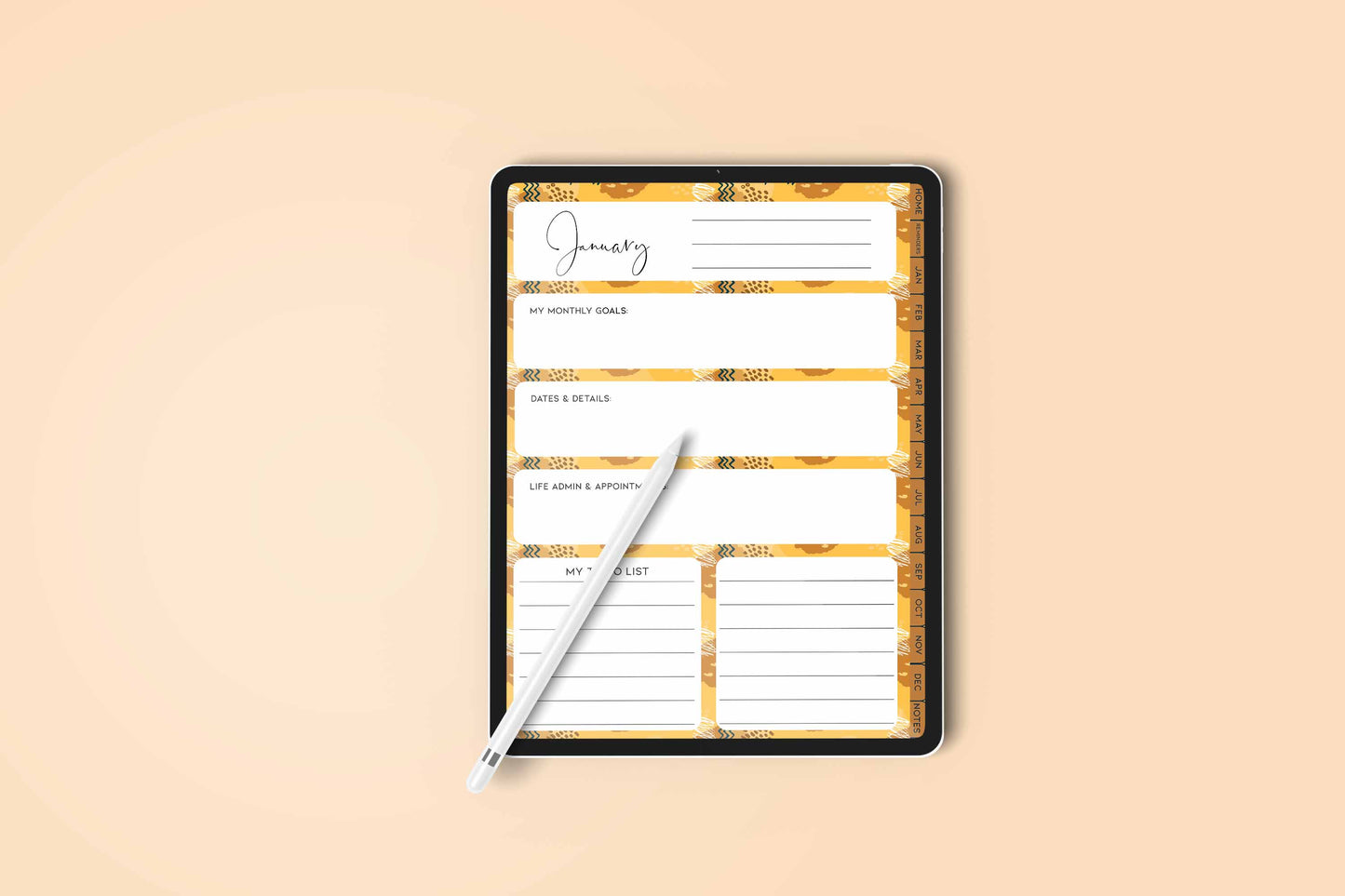 DIGITAL ANY YEAR DIARY (Gentle Mottle Print 1)