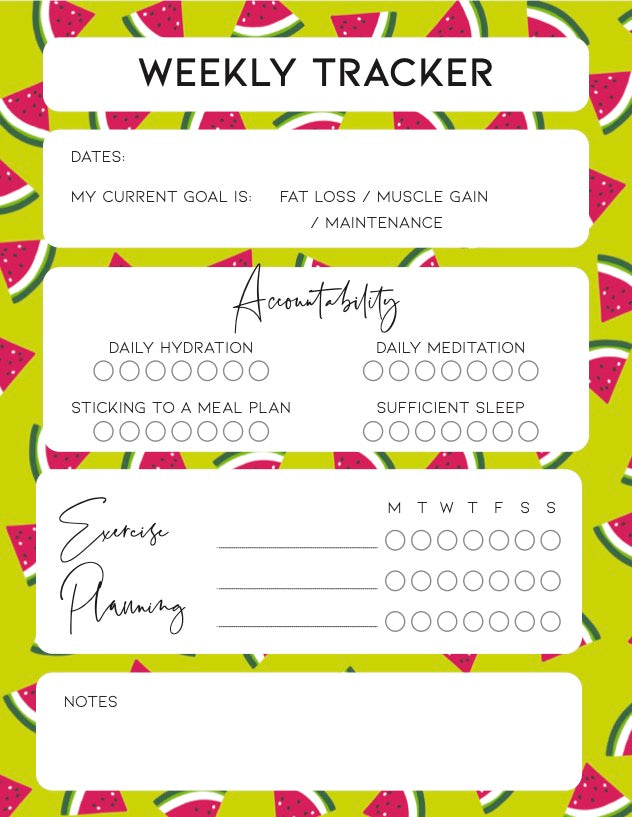 DIGITAL HEALTH PLANNER (Funky Fruits 1 Print)