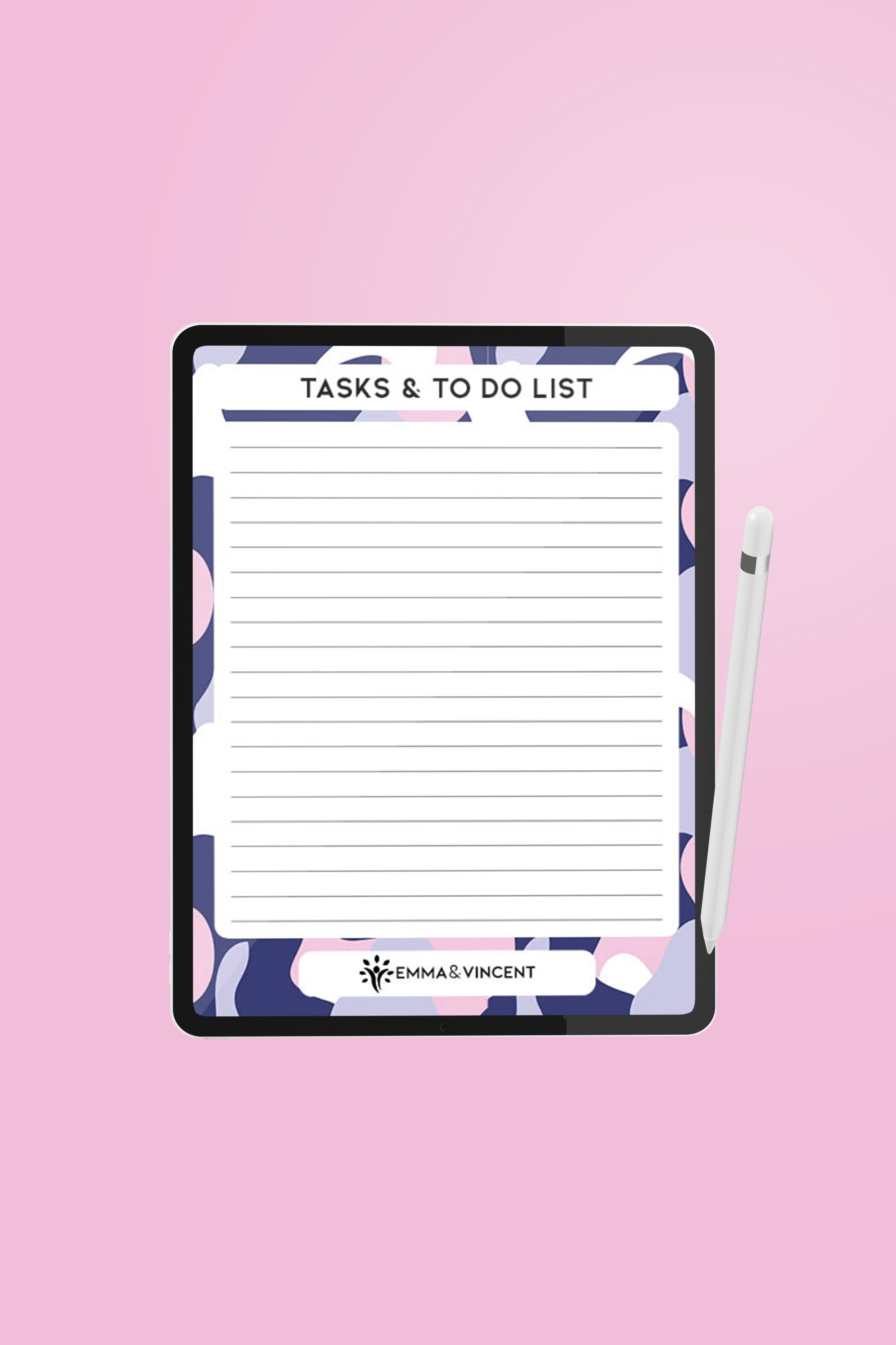 Digital Tasks & To Do List Planner - Flying Colours Pack A - 4 Designs Included!