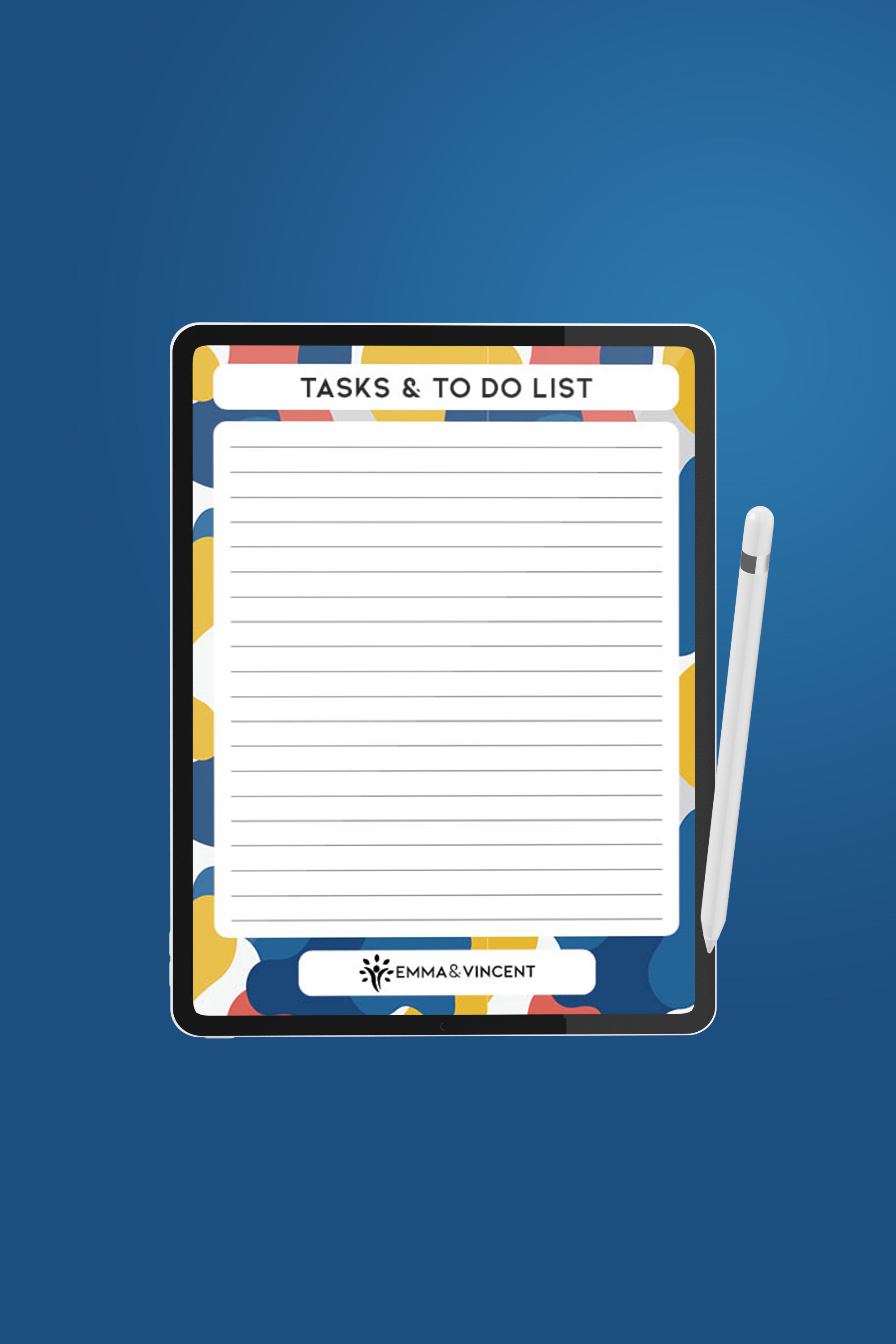 Digital Tasks & To Do List Planner - Flying Colours Pack A - 4 Designs Included!